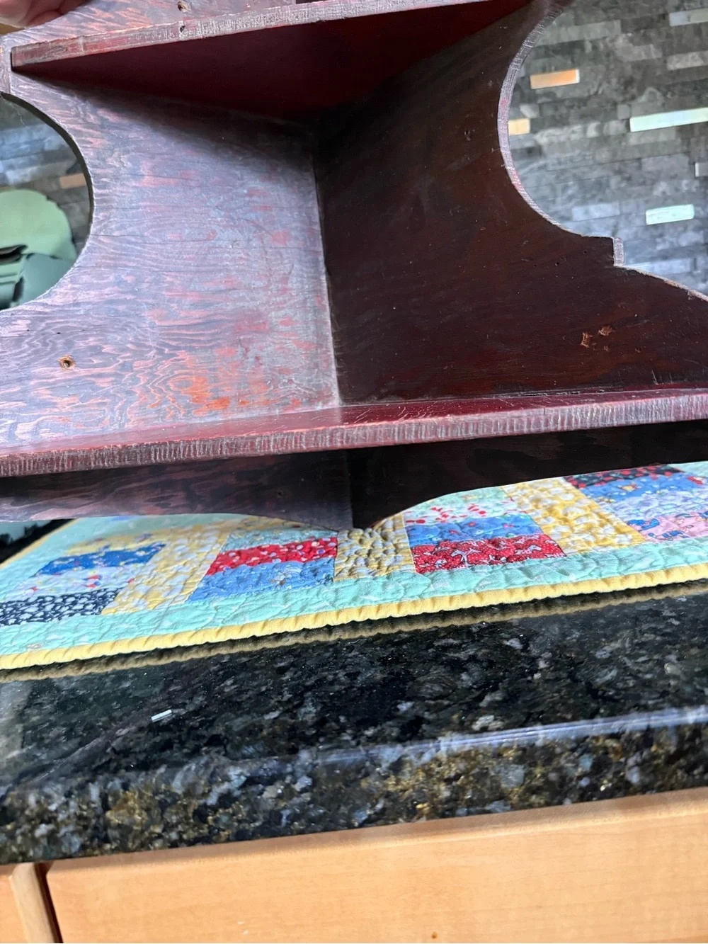 Vintage Rustic Handmade Wooden Corner Wall Shelf